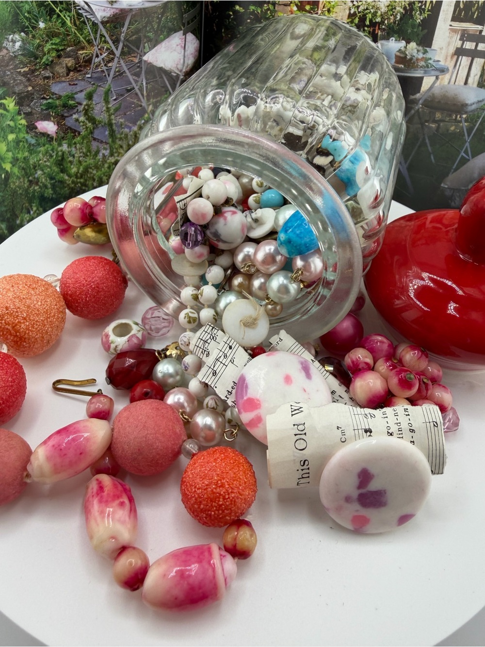 Mystery Jewelry Jar With Vintage Necklace West Germany Earring 1.17# of Jewelry